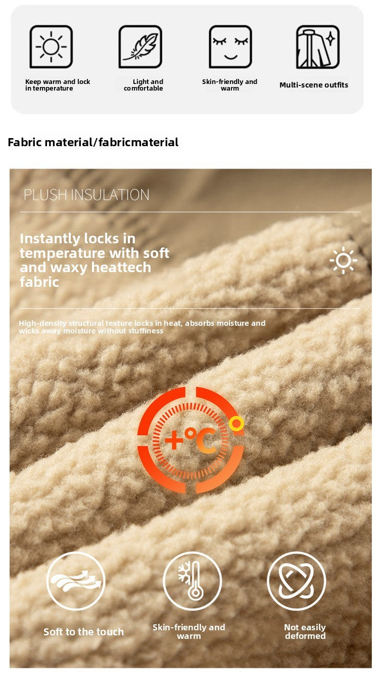 Maxbarley 2025 Winter Cotton Padded Jacket Men Brand Trendy Lambskin Cold-proof Windproof Jacket Casual Camping Ski Fleece Parka