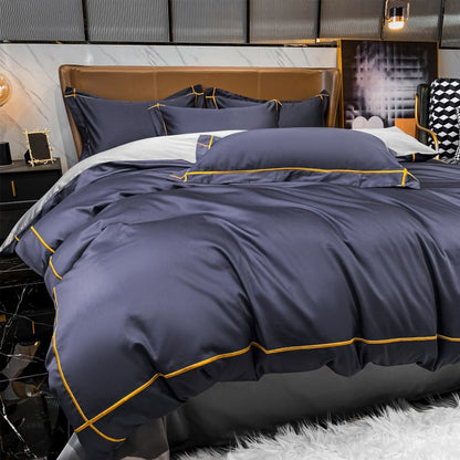 Lençol de Cima Bordado 100% Algodão Egípcio Sedoso Conjunto de Cama Lençol de Cima Queen King Size