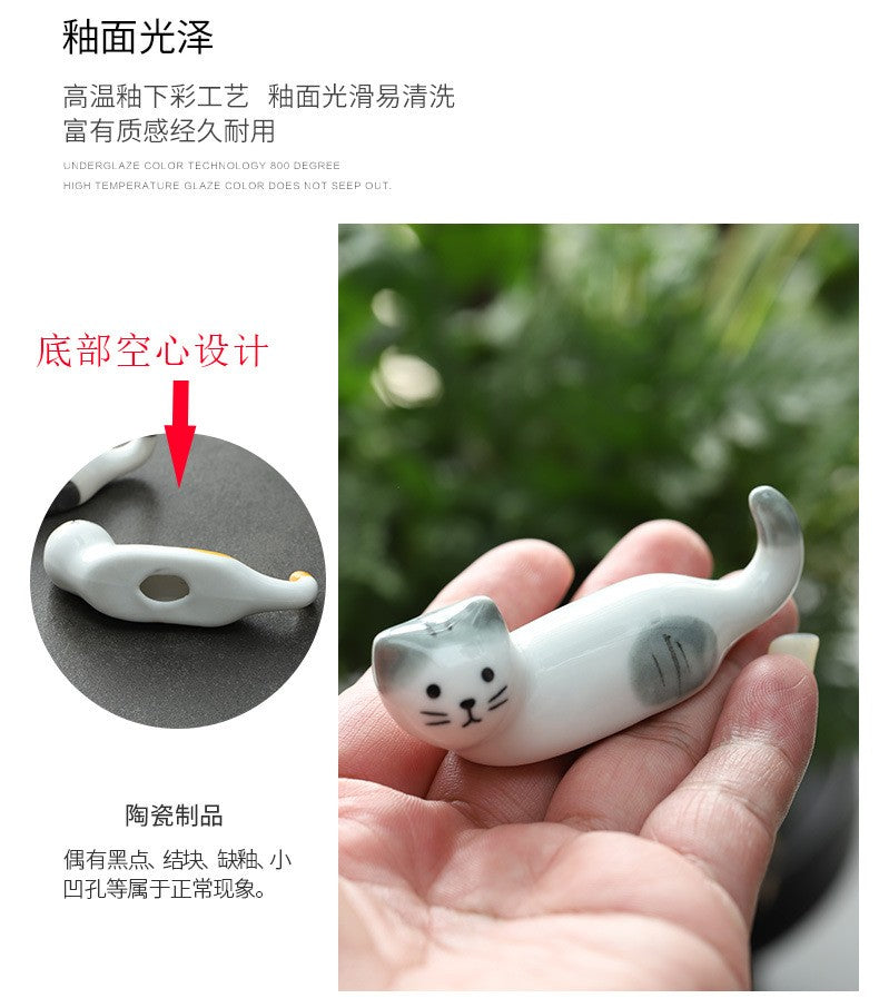 5 peças Kawaii Gato Suporte para Hashi Cerâmica Descanso de Hashi para Casa Restaurante Acessórios de Mesa Suprimentos Apoio de Hashi