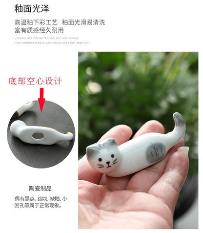 5 peças Kawaii Gato Suporte para Hashi Cerâmica Descanso de Hashi para Casa Restaurante Acessórios de Mesa Suprimentos Apoio de Hashi