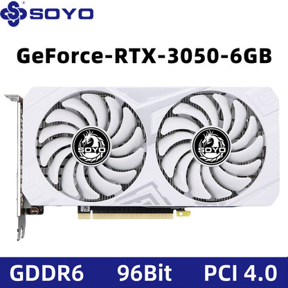 SOYO Graphics Cards RTX 3050 6G GDDR6 GPU NVIDIA PC Computer components PCI Express X16 4.0 Gaming Video Card RTX3050 New