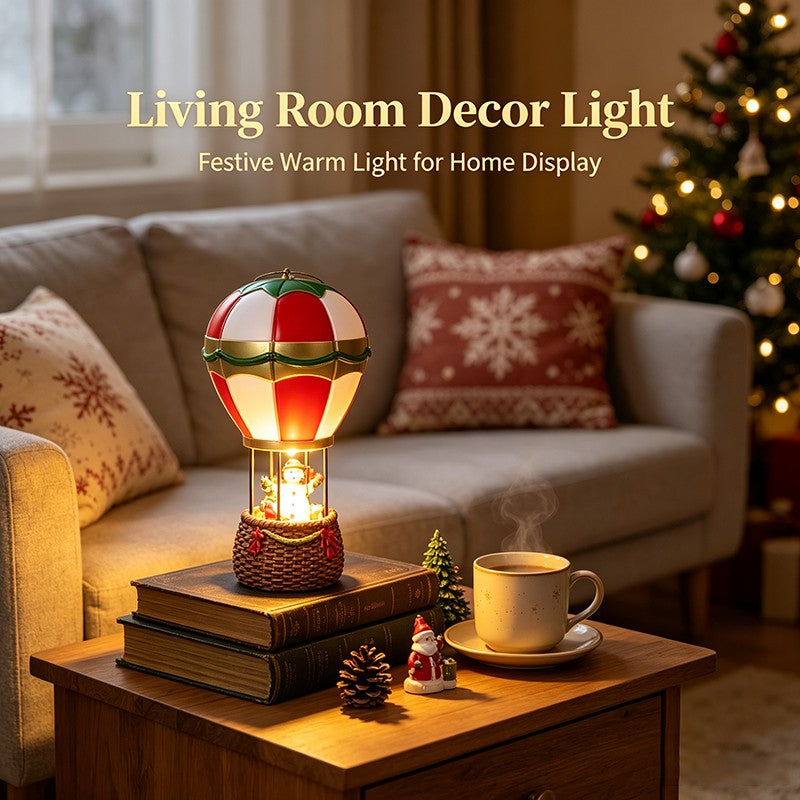Christmas Glowing Ornaments Santa Claus Snowman Fireplace Resin LED Night Light Christmas Decoration Holiday Kids Toys Gift