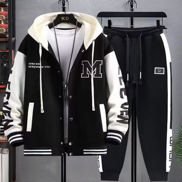 Men's Hooded Tracksuit Set Hoodie Jogger Pants 2 Piece Fashion Sports Wear Korean Popular Clothes Men Plus Size Men's Clothing