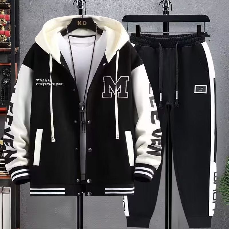 Men's Hooded Tracksuit Set Hoodie Jogger Pants 2 Piece Fashion Sports Wear Korean Popular Clothes Men Plus Size Men's Clothing