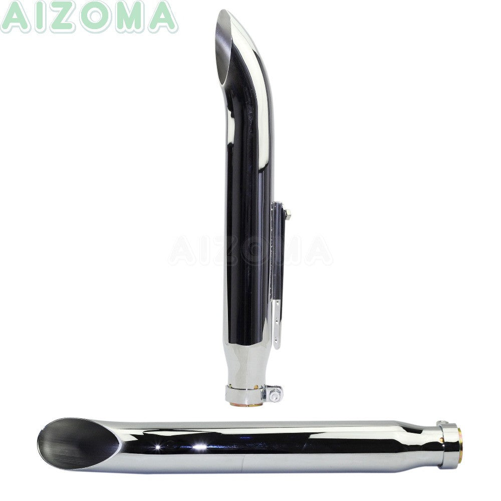 1 Pair Motorcycle Exhaust Muffller Pipe for Harley Suzuki VL 125 800 1500 Intruder Bobber Chrome Tapered Turn Out Iron Silenc