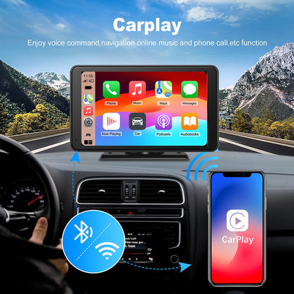 Wireless CarPlay Screen for Car 7" HD Portable Stereo Touchscreen For Apple CarPlay & Android Auto CarPlay Screen with Backup