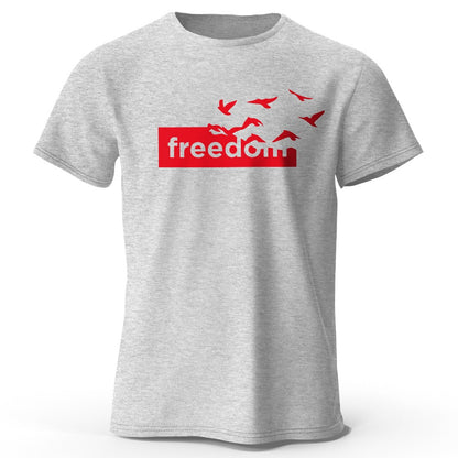 Men's The Freedom Letter Printed T-Shirt 100% Cotton Oversized Funny Graphic Tees for Men Women Summer Tops