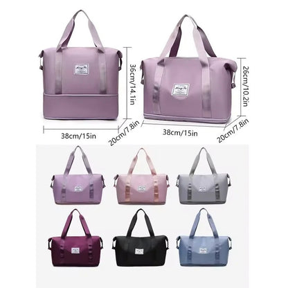 Carry On Travel Duffle Bag Nylon Waterproof Sports Gym Tote Bags for Women Large Capacity Storage Luggage Handbag 2026