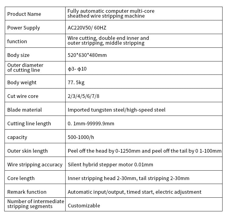 Automatic Computer cable Cutting and stripping Machine Sheathed Wire Cutting And Stripper Machine English Version