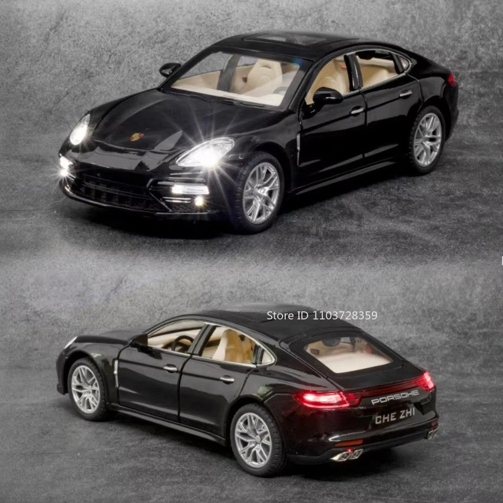 1:24 Scale Panamera Miniature Car Model Toys Alloy Diecast with 6 Doors Opened Pull Back Toy Vehicles for Kids Birthday Gift