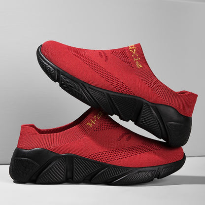 Men And Woman Sneakers Couples Slip On Half Shoes Comfortable Ankle Sock Shoes Increase Height Casual Shoes Size 35-47