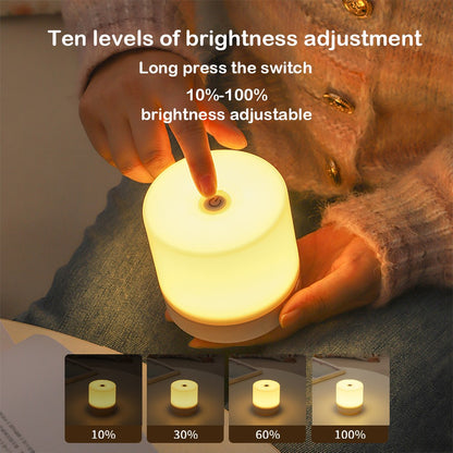 Touch Rechargeable LED Bedside Lamp 3 Colors USB Stepless Dimming Night Light Eye Protection For Bedroom Reading Table Lamp
