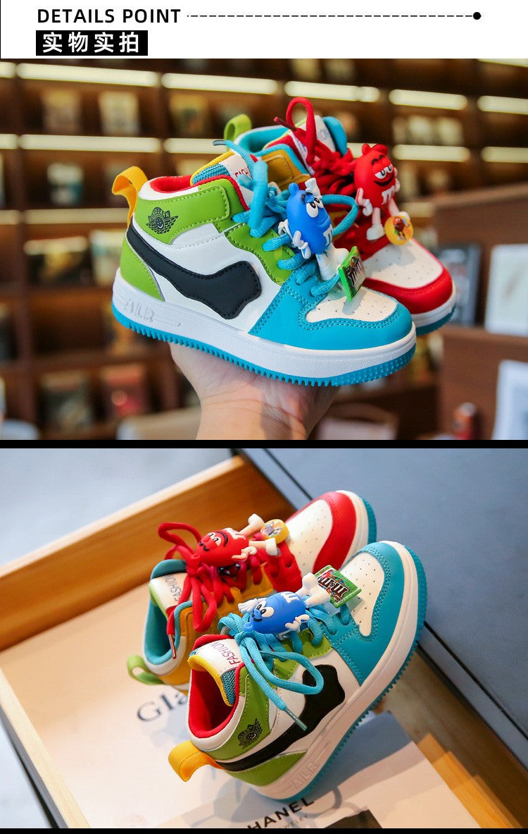 New Children Casual Shoes Four Seasons Kids Single Sneaker Mandarin Ducks Basketball Sports Shoes Boys Girls Sneaker Board Shoes