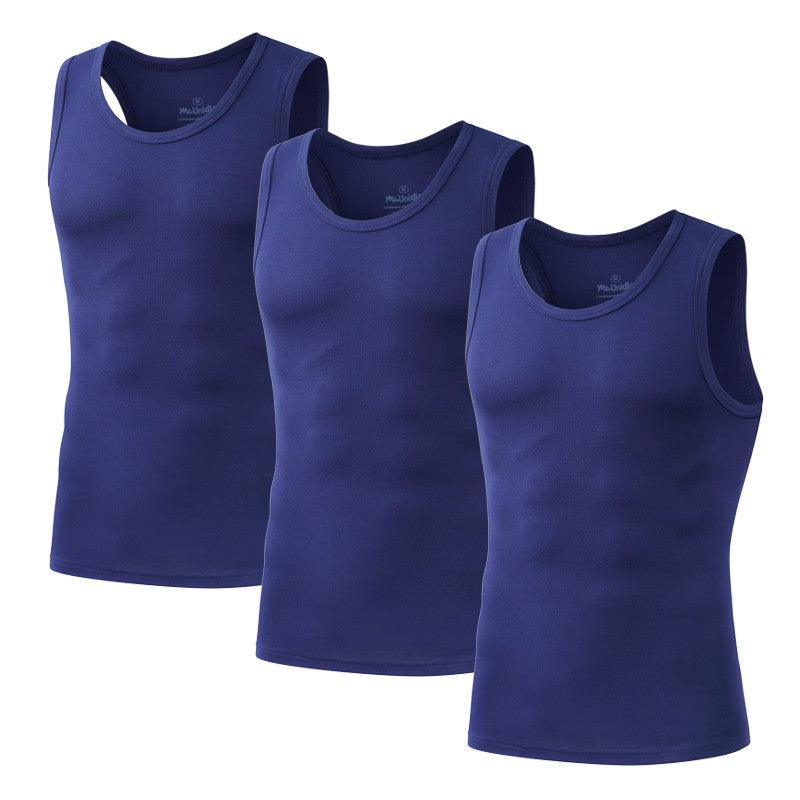 3Pcs/Pack Solid Color Men's Tank Top Sleeveless Undershirts Men Vest Gym T-Shirt High Quality Bamboo Fiber Man Singlets Sports