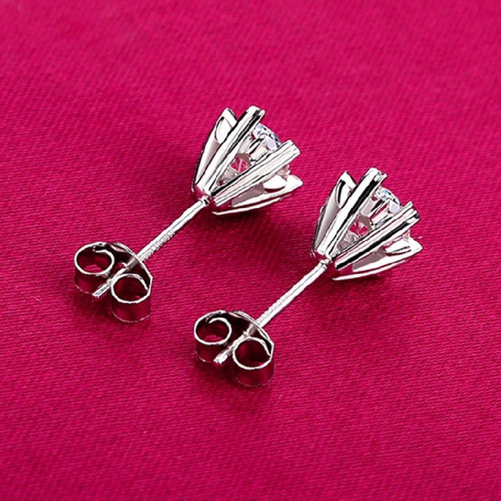 Luxury Brand Jewelry 925 Sterling Silver AAA Zirconia Flower Earrings for Women Engagement Jewelry Gift