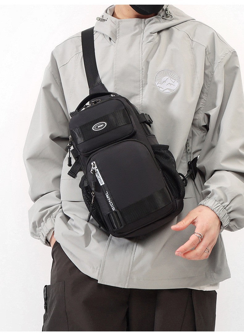 Men Riding Backpack Large Capacity Chest Bag Lightweight Crossbody Sling Bag Casual Outdoor Shoulder Pack for Men Crossbody Bags