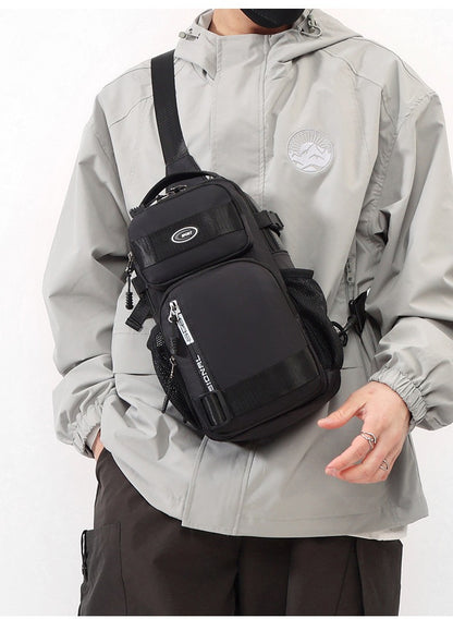 Men Riding Backpack Large Capacity Chest Bag Lightweight Crossbody Sling Bag Casual Outdoor Shoulder Pack for Men Crossbody Bags