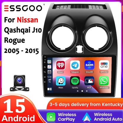 Rádio Automotivo Android 15 Para Nissan Qashqai Rogue 2008-2013 Multimídia Player GPS Navegação Carplay Android Auto 4G WIFI