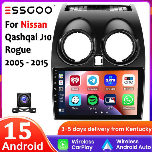 Android 15 Car Radio For Nissan Qashqai Rogue 2008-2013 Multimedia Player GPS Navigation Carplay Android Auto 4G WIFI