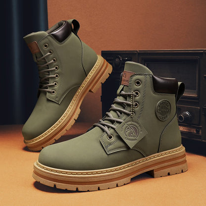 Botas Masculinas Grandes 48 Botas de Motocicleta Cano Curto Masculinas Impermeáveis para Caminhada Chelsea de Inverno Botas Retrô Confortáveis Botas Masculinas