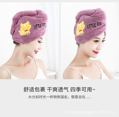 Hair Towel Women Girl's Magic Microfiber Shower Dry Hair Cap Bath Hats Bathroom Quick Drying Soft for Lady Turban Head
