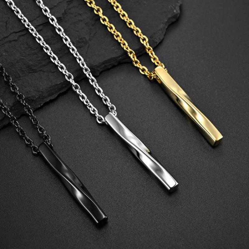 2022 Novo Colar Masculino da Moda Retângulo Pingente Colar Moda Simples Corrente Cruzada Presente para Amantes Frete Grátis