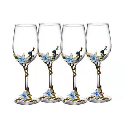 Taças de Cristal Criativas com Esmalte para Champagne Conjunto de Taças de Luxo Taças de Vinho Taça Vintage para Beber