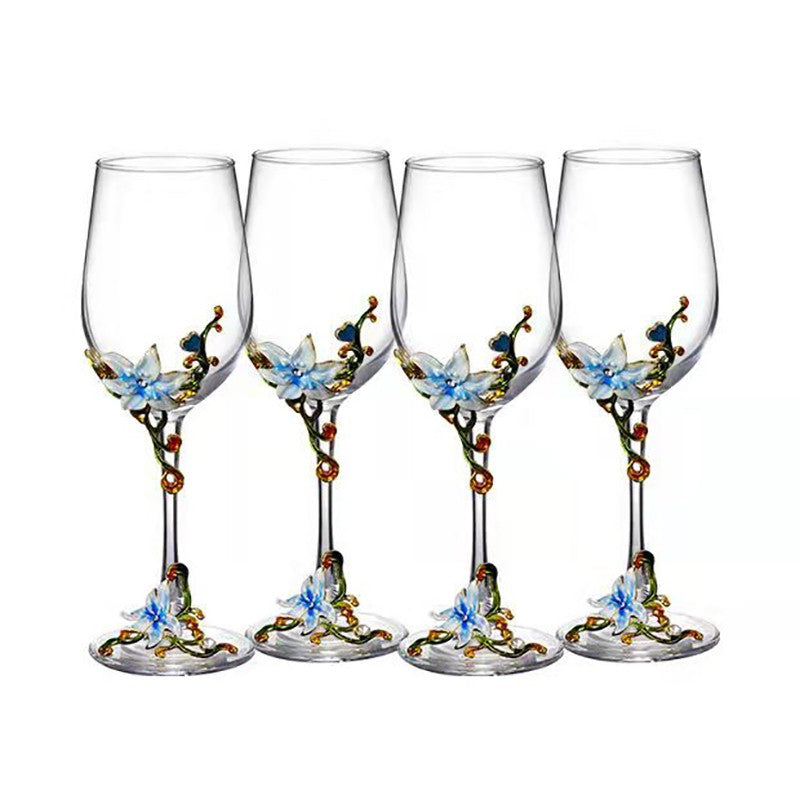 Taças de Cristal Criativas com Esmalte para Champagne Conjunto de Taças de Luxo Taças de Vinho Taça Vintage para Beber