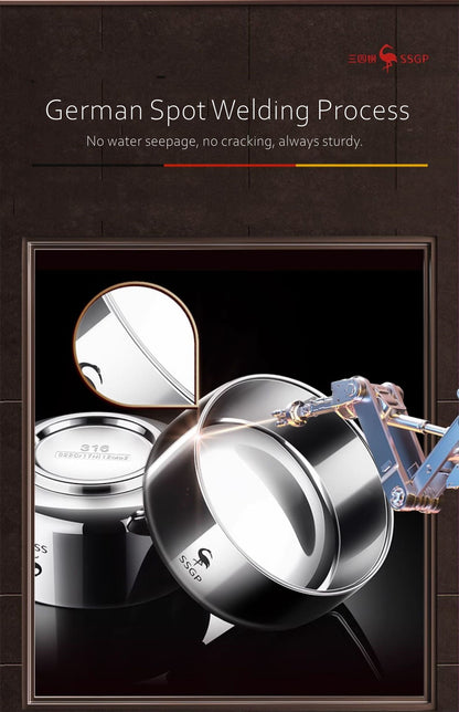 LFGB Certificate 316L Stainless Steel Bowl Heat Insulating Warm Keeping 380ml 526ml Food Container Safe Baby Children Dinnerware