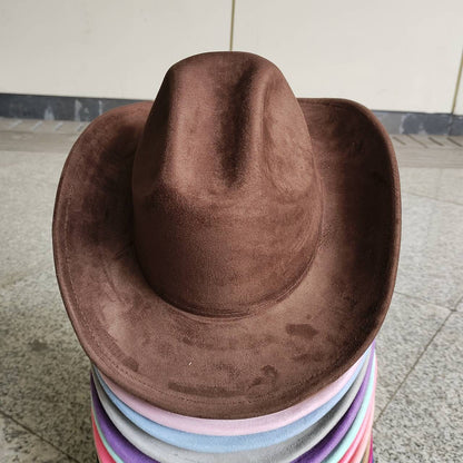 Suede Cowboy Hat Double Concave Top Classic Vintage Mens Womens Western Cowboy Hat ?????????? ?????