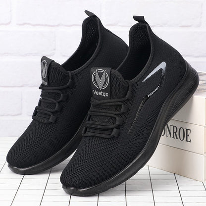 Sapatos Casuais Masculinos Sólidos com Cadarço, Sapatos Esportivos Leves para Homens, Sapatos Casuais Sólidos da Moda Adequados para Entusiastas de Caminhada de Lazer - Ideais para Leveza, Respirabilidade e Antiderrapantes, Adequados para Laze
