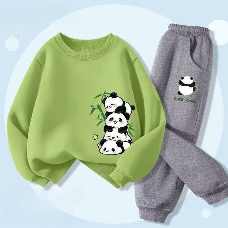 Autumn Baby Boy Clothes Fashion Printed T-shirts and Pants 2 Pieces Set Children Girls Casual Top Bottom Outfits Tracksuits