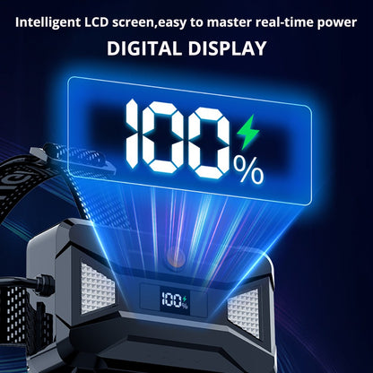 2025 New Super Powerful Headlamp 800W LED IR Sensor Headlight Rechargeable Head Flashlight 5000 Meter Head Lamp Fishing Lantern
