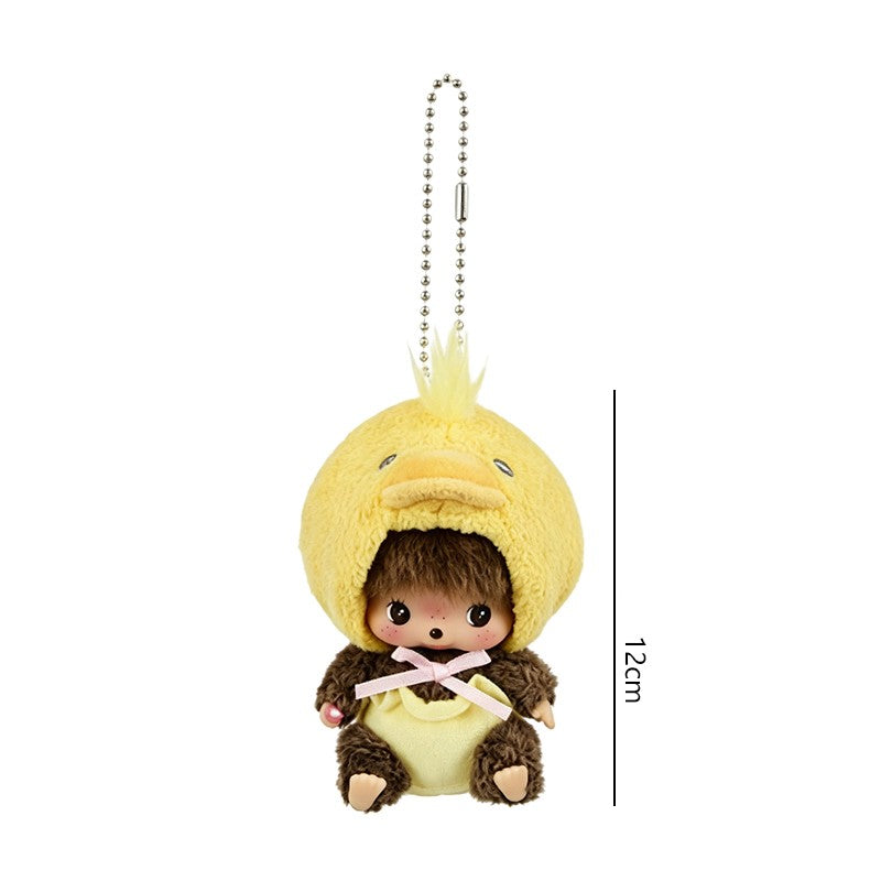 Kawaii Monchichi Doll Figure Keychain Furry Chimutan Monchhichi Figurines Hanger Pendant Bags Charm Accessories Small Gift