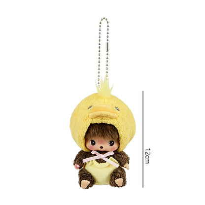 Kawaii Monchichi Doll Figure Keychain Furry Chimutan Monchhichi Figurines Hanger Pendant Bags Charm Accessories Small Gift