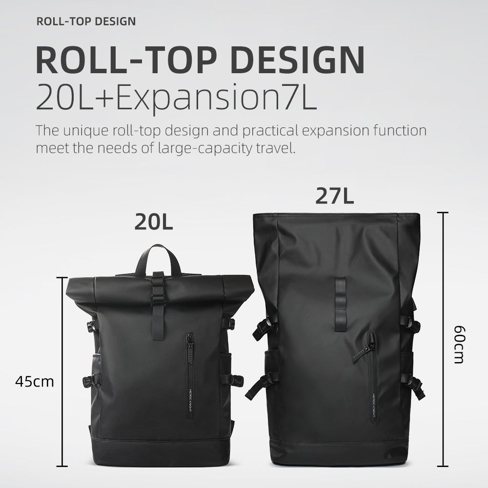 Mochila de Viagem Expansível HK Masculina Grande Capacidade À Prova D'Água Bolsa para Laptop de 15,6" Mochila de Caminhada Ciclismo com Porta USB