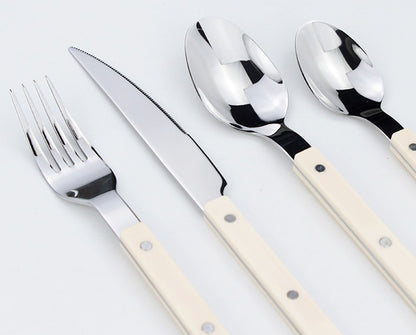 Conjuntos de Talheres de Design Moderno Espelhamento Superior Aço Inoxidável 18/8(304) Cabo ABS com Rebites Jogo de Talheres para Cozinha