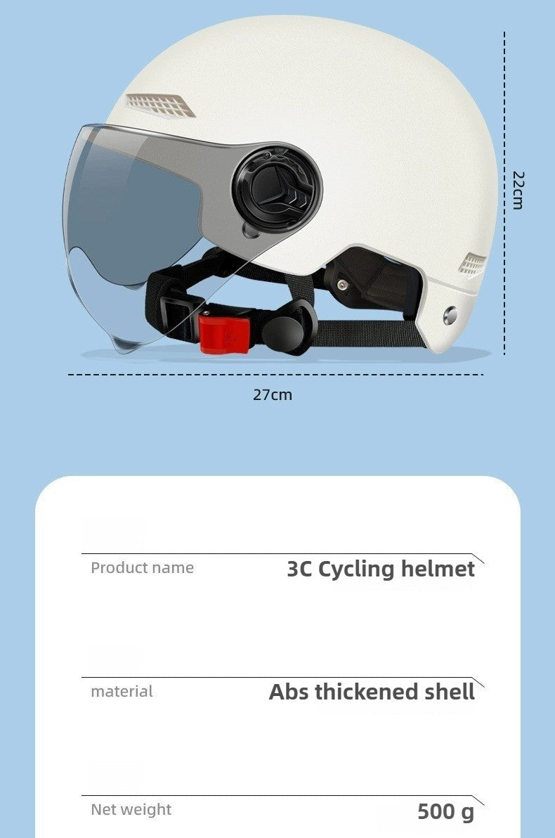 Capacete de Segurança para Bicicleta Certificado 3C Masculino e Feminino Adulto Infantil Desenho Animado Bicicleta Elétrica Moto Meio Capacete com Óculos
