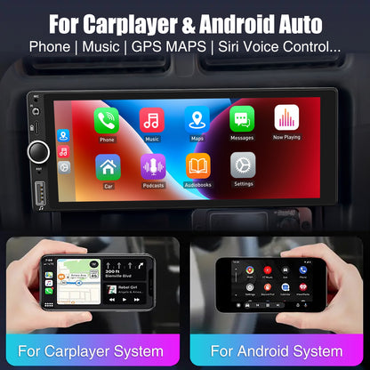 ESSGOO 6.86 Inch Universal Car Radio Carplay Android Auto Car Multimedia Player Autoradio HD Touch Screen FM Bluetooth