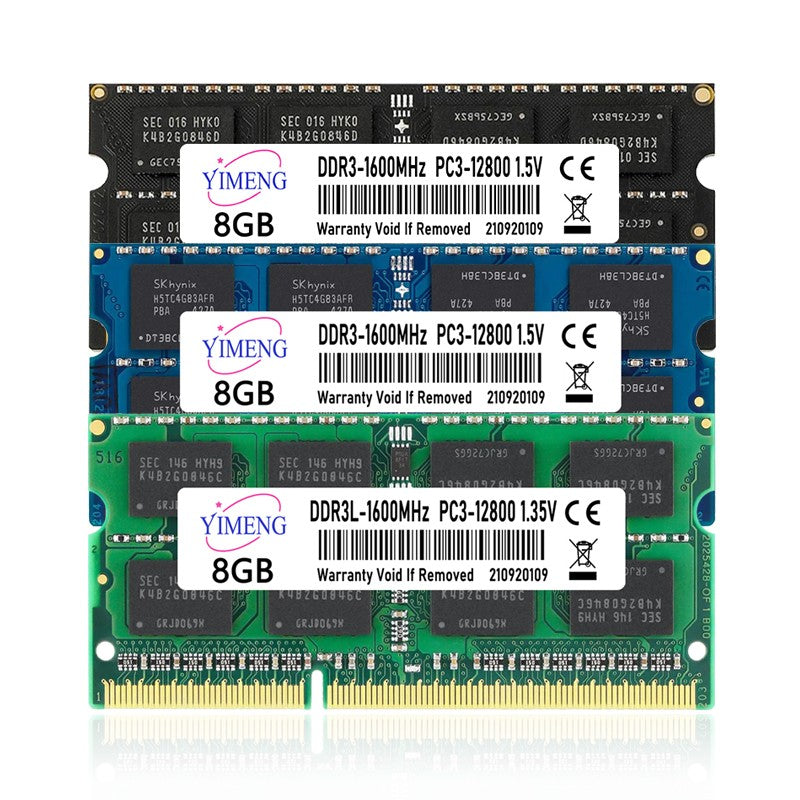 Memórias RAM para Notebook DDR3 DDR3L 4GB 8GB PC3L 1.35V 1066 1333 1600Mhz PC3 1.5V 8500 10600 12800 204 Pinos SODIMM