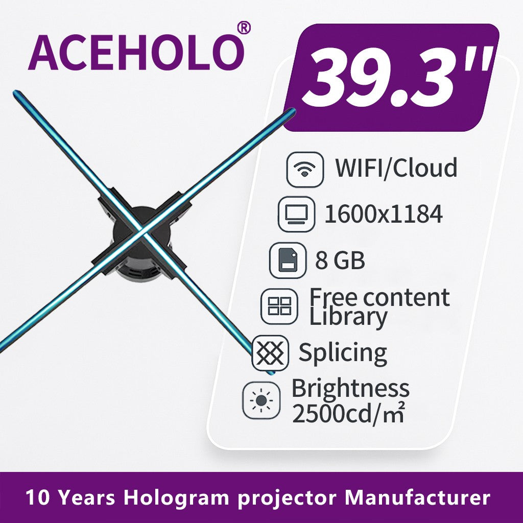 39.3 inch Large 3D Holographic Fan Display LED Advertising Machine Digital Video Player for Exhibition Promotion Signage