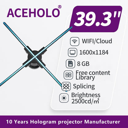 39.3 inch Large 3D Holographic Fan Display LED Advertising Machine Digital Video Player for Exhibition Promotion Signage