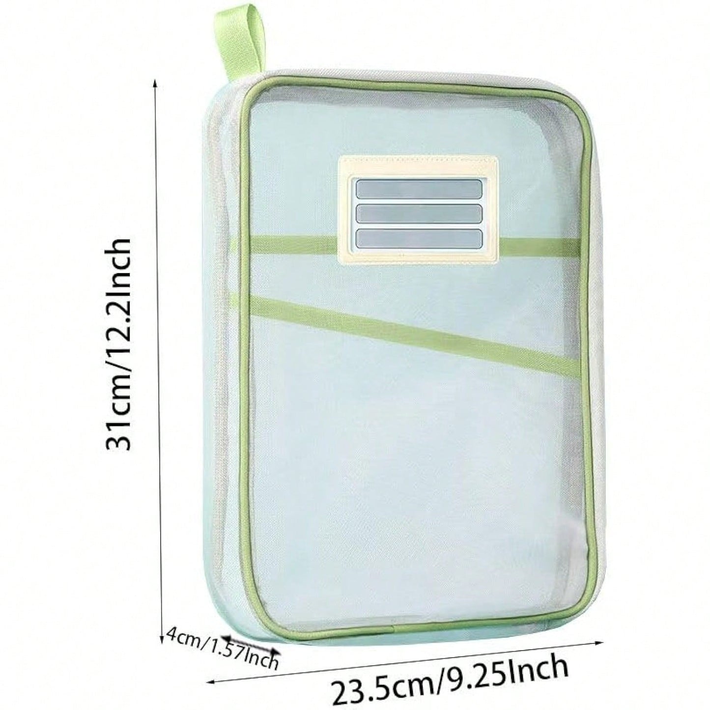 Organizador de Arquivos de Malha com Zíper Transparente, Design Ergonômico para Armazenamento em Escolas, Escritórios e Casas
