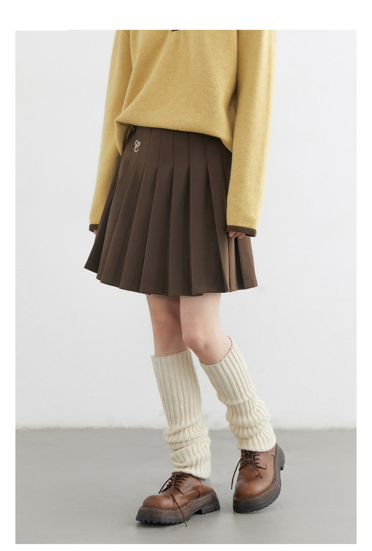 CHIC VEN Women Pleated Skirt High Waist Casual Preppy Style A-line Thick Mini Skirt for Girl Autumn Winter 2025 Ladies Clothing