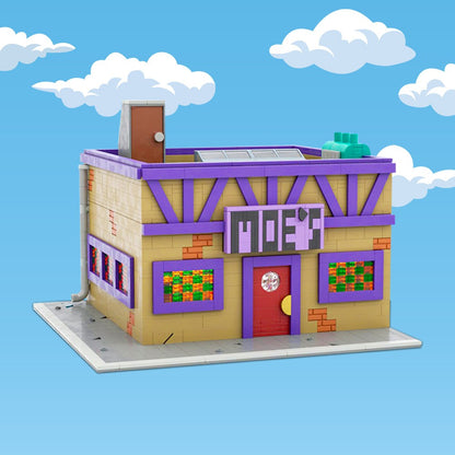 Gobricks MOC Simpsoned Modular Moe's Tavern Modelo de Tijolos O Ponto de Encontro de Springfield Modular Moe's Tavern Bar Blocos de Montar Brinquedos de Presente