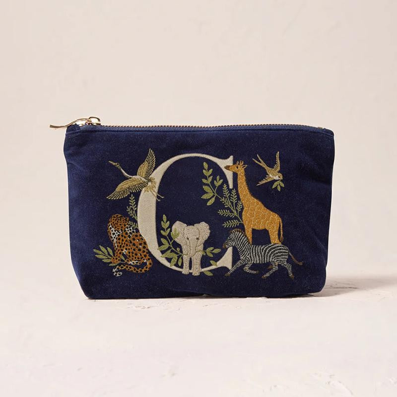 Fashionable Portable Makeup And Cosmetic Tool Storage Animal Pattern Printed Velvet Fabric Large Capacity Cosmetic Bag