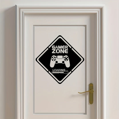 1pc Gamer Zone Door Decal Wall Vinyl Sticker, Controller Video Game Art Decals, For Living Room, Bedroom, Home Decoration