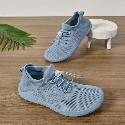 Casual Women's Wide Fit Sneakers Flats Minimalist Breathable Wide Width Sneakers Mesh Barefoot Walking Shoes