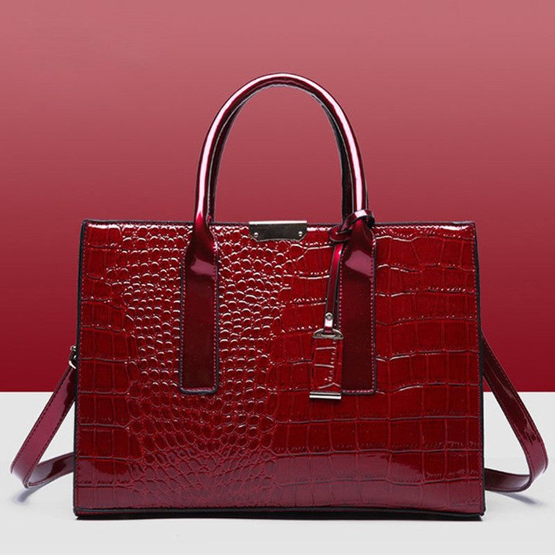 Luxury Handbags Alligator Designer PU Patent Leather Crossbody Bag For Women Tote Retro Ladies Messegner Shoulder Bag Bolsa