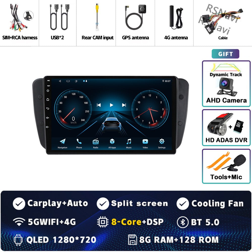 Android 15 For SEAT Ibiza 6J IV 4 2008 - 2015 2K QLED Stereo Car Radio Multimedia Video Player GPS AI Voice CarPlay Head Unit